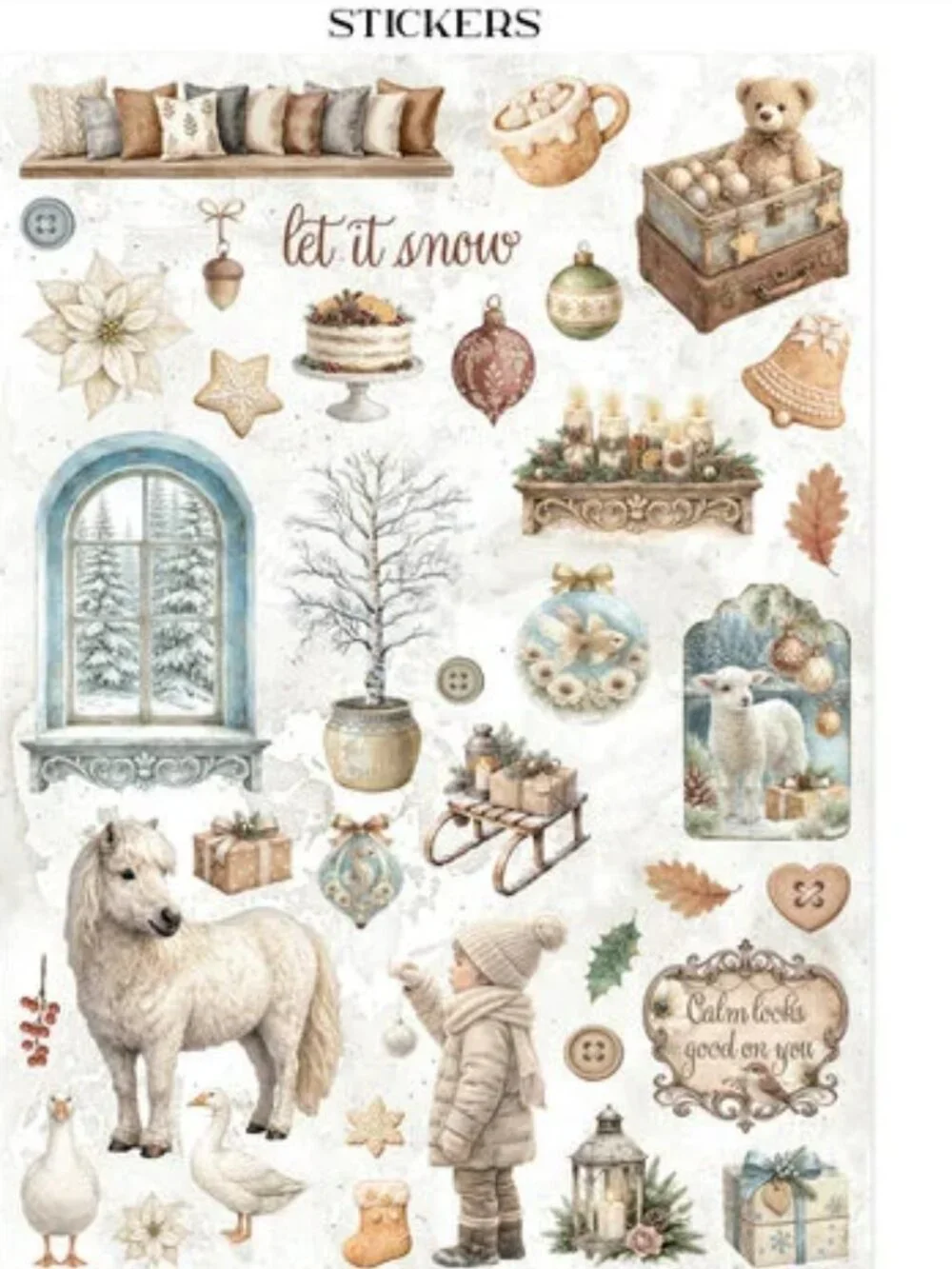 Stamperia White Christmas Collection Junk Journal Book NWT New Release